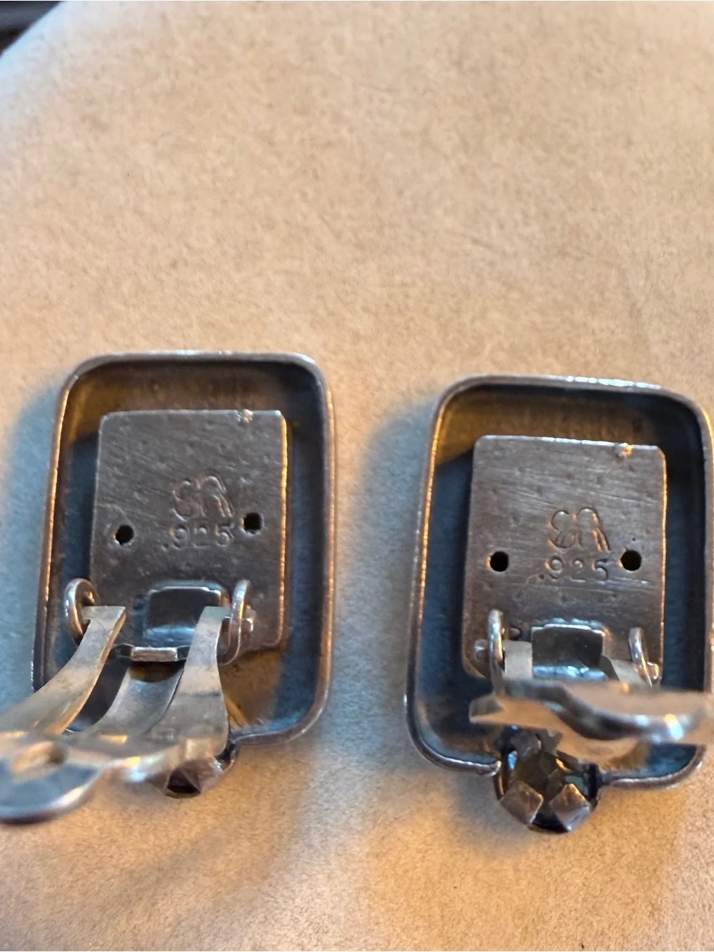Sterling Silver Roman Glass and Faceted Quartz Clip on Earrings